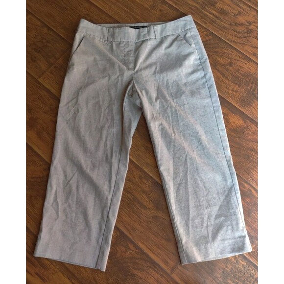 Daisy Fuentes Petites Cropped Dress Pants Capri Womens Size 6 Light Gray Heather - Picture 1 of 9